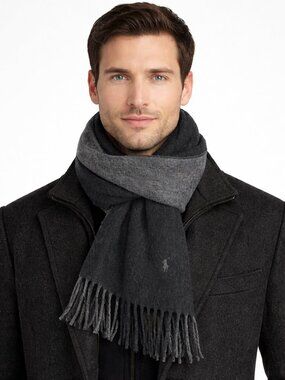 Wool Fringe Reversible Scarf City Classic Cozy Gift Preppy Travel Unisex Winter